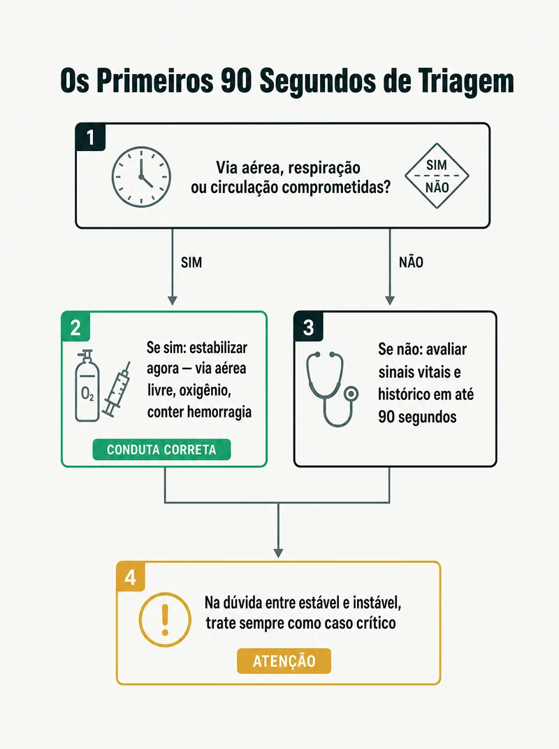 Página de exemplo do Protocolo de Plantão mostrando um fluxograma de triagem
